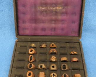 Lot 208. Ring Salesman's sample display box. Sample rings are not gold.