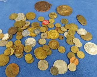 Lot 316. Tokens and medallions; many are old