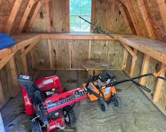 Nice Yard Machines snow blower, 24" Nice Generac GC2100R tiller, gas tiller