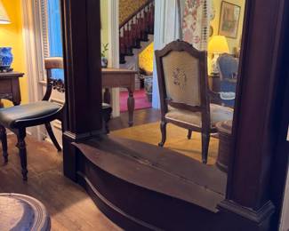 Original to the house- 8'2" x 4'11" x 9" renaissance revival style ornate carved mirror (1840-1870s)