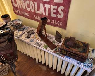 Tintometer, so many beautiful old tiles, very early stereoscope with dozens of cards
