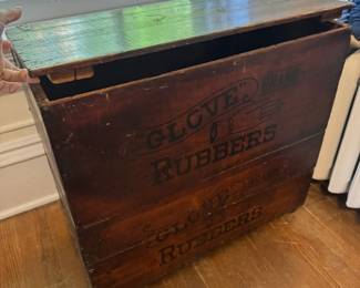 Tall chest for "Glove Brand Rubbers" is 2'5 x 1'4 x 2'2