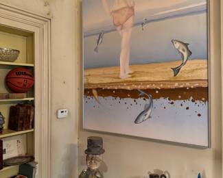 Incredible original painting by U of I artist Robert Mertens 4'10 x 4'4