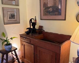 Primitive dry sink, 4'2" x 1'9" x 3'3.