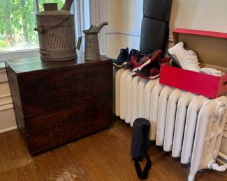Tall chest for "Glove Brand Rubbers" is 2'5 x 1'4 x 2'2