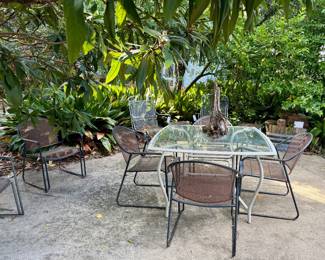 Glass top outdoor patio table