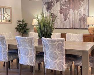 8 ft Restoration Hardware Dining Table with 10 Chairs $1000