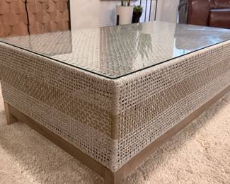 Coffee Table Glass Top 28" by 50" by 17" Tall $200