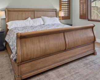 King Sleigh Bed and Bedding $250