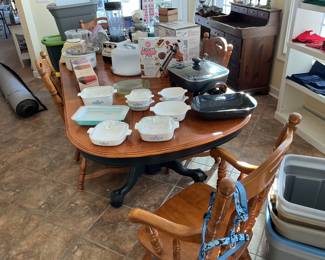 Dining room table with six chairs