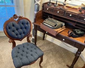 Desk and chair with vintage typewriter