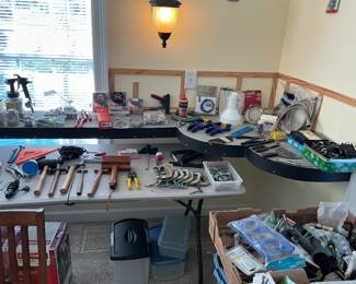 Hammers, set of craftsman wrenches, C clamps,