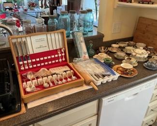 Set a flatware and kitchen utensils