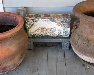 Large Concrete Planters Decorative Tiger Garden Stone