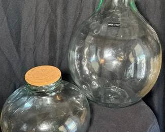 12 Onion Shaped Glass Vessel 25 Demijohn Wine Jug Style with Corked Top