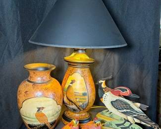 Pheasant Other Bird Decor Large Vase Lamp More