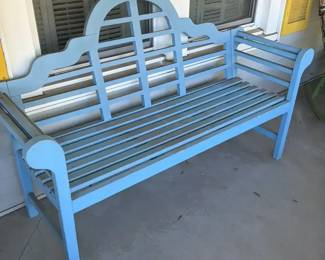 Blue Wooden Marlboro Bench 65 L X 22 W X 41 Tall