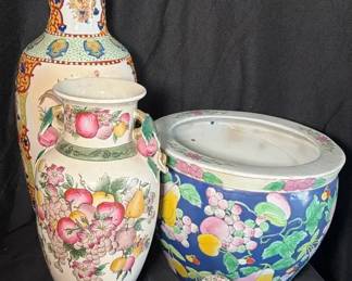 Asian Inspired Ceramic Vases Pots