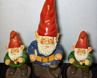 Set of 3 Resin Gnome Figures