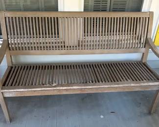 Slatted Wooden Bench 64 L X 24 12 W X 39 Tall