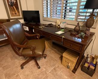 Cherry Desk with Credenza