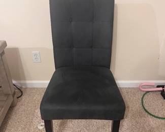 Black solid wood and suede chairs set of four