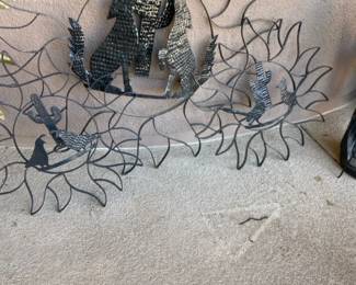 Three Wall Hanging Metal Pieces of Art