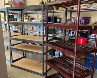 Metal Shelf with Maroon Plastic Shelf