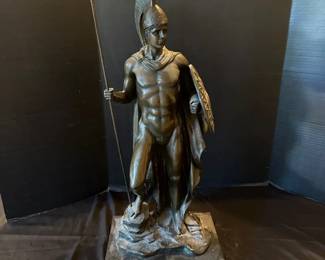 Sculpture of a Soldier with a Shield