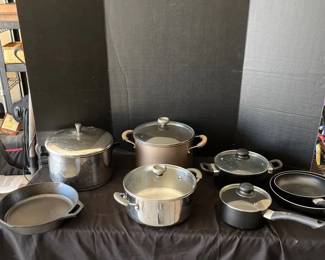 Lodge Cast Iron and Variety of Pot and Pans