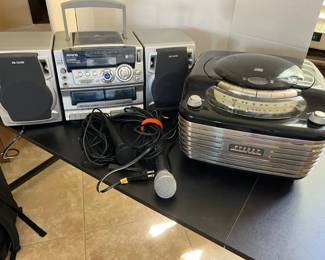 Two Portable Stereo Systems and Two Microphones