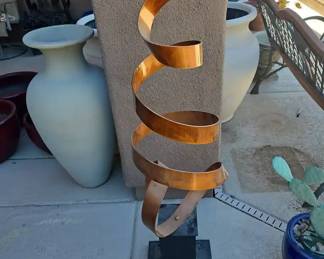 A Copper Colored Piece of Outdoor Art