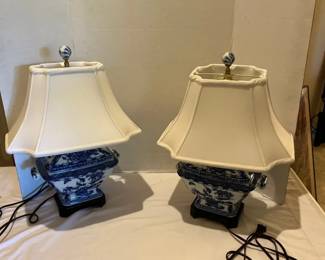 Blue and White Porcelain Table Lamps