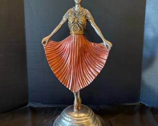 Art Deco Style Metal Sculpture of a Dancer