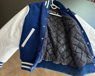 Stewart Strauss Blue and White Varsity Jacket