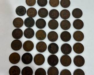 40 Indian Head Pennies 1800s to Early 1900s