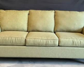 Sage Green Upholstered Three Cushion Sofa