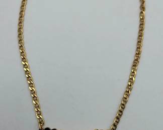 14K Italian Gold Four Heart Bracelet 4 Grams