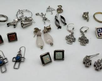 Sterling Silver and Opalescent Earrings and Rings