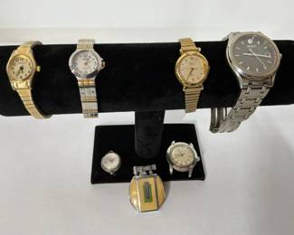 Seiko, Timex and WatchIt Wristwatches with Vintage Lighter