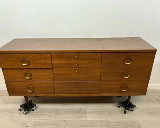 Mid Century Modern Style Wood Dresser with 9 Drawers