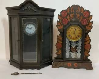 Mantel Clocks with Floral Carved Cases