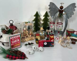 Christmas Decorations with Nutcrackers, Angel, Trees and Holiday Dcor