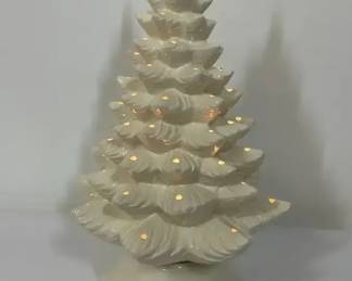 White Ceramic Christmas Tree without Lights