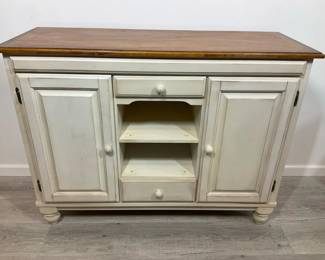 Two Tone Wood Sideboard with Drawers and Cabinets