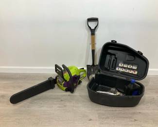 Poulan Chainsaw with Carrying Case and Shovel