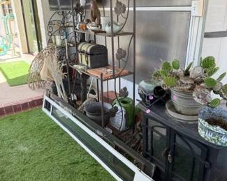 pet doors, plant rack, heater, pots, planters, outdoor decor, tv