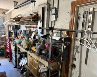 garage, tools, hardware, tool bench, work bench, tool box