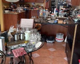 mid century and earlier glass ware and serving items