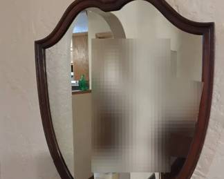 Mahogany Vintage Shield Mirror